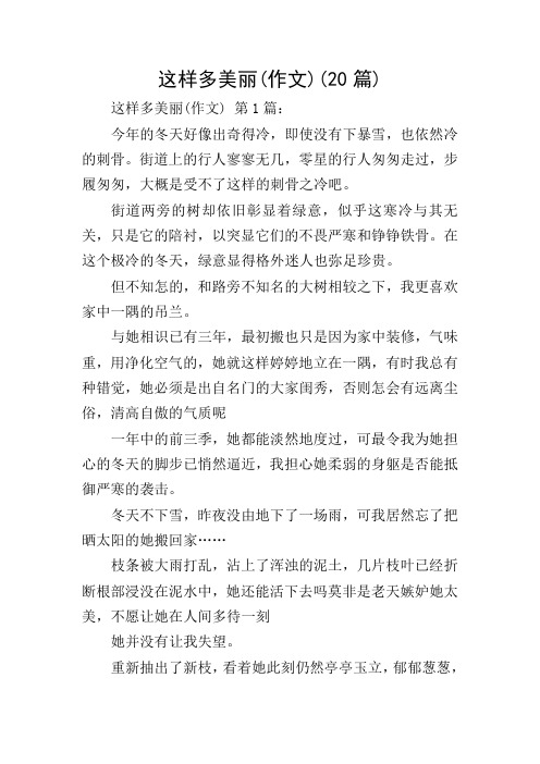 这样多美丽(作文)(20篇)