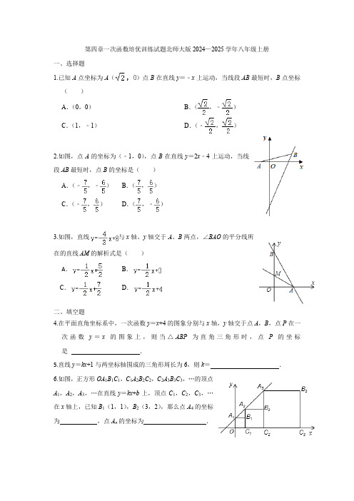 第四章一次函数培优训练试题北师大版2024—2025学年八年级上册