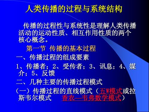 人类传播过程与系统结构