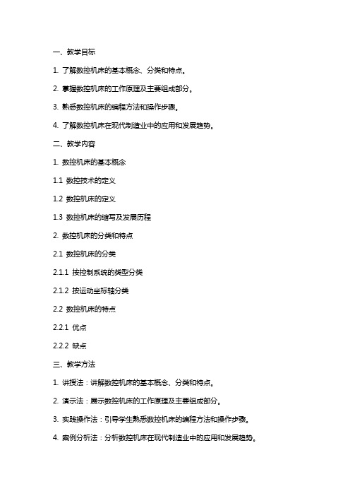 机床数控技术教学课件：数控机床教案