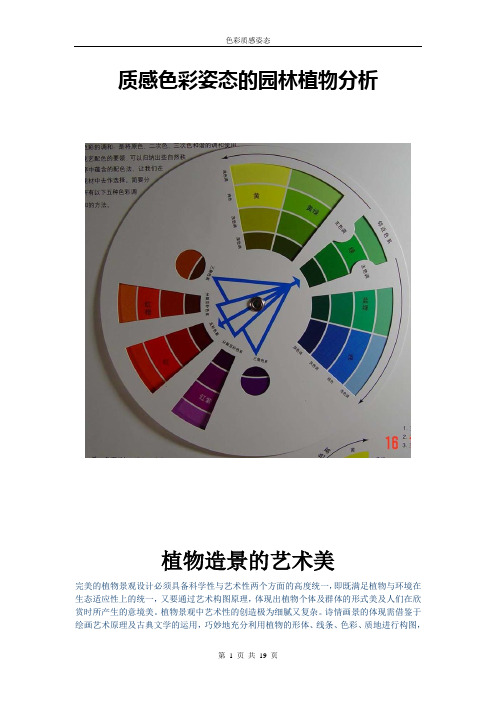 色彩质感姿态的园林植物分析