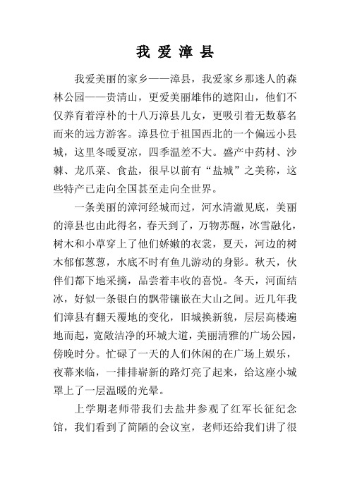 我 爱 漳 县