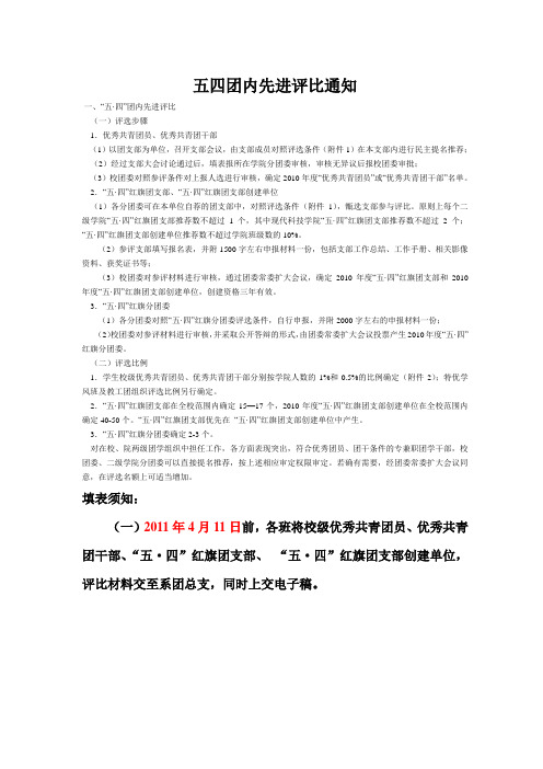 五四评比各项推荐表格(全)