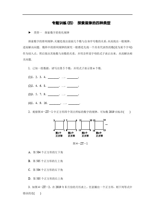 专题训练(四) 探索规律的四种类型