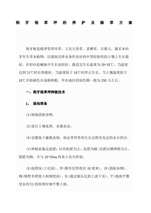 狗牙根草坪的养护及除草方案