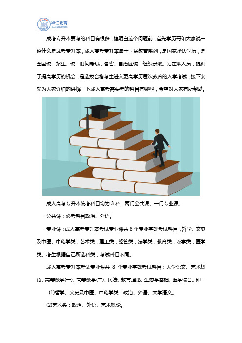 成人高考专升本要考哪几科？