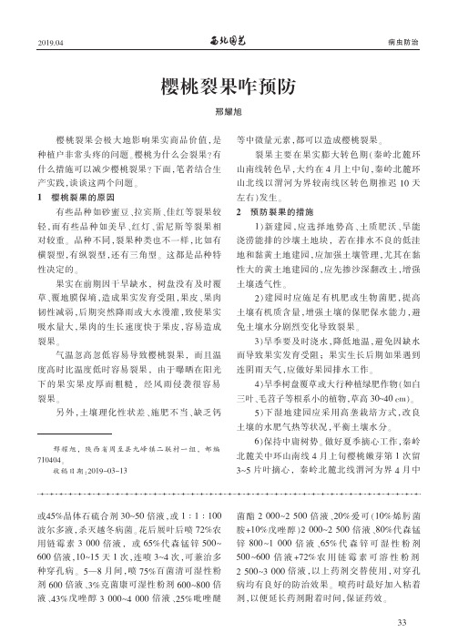 樱桃裂果咋预防