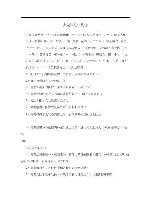 少先队组织机构