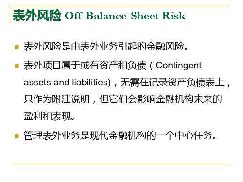 金融机构管理04_表外风险+操作风险讲解