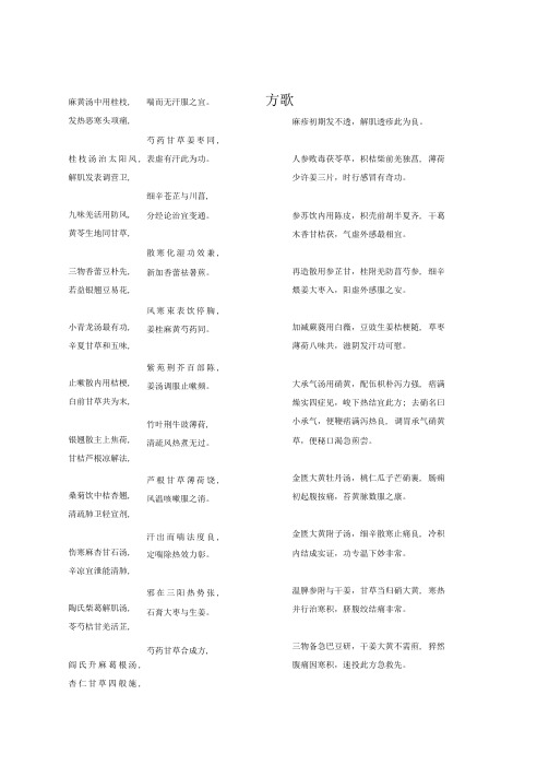 中医药教材第6版方剂学方歌(背诵版)
