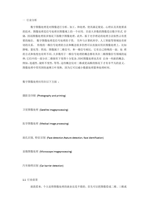 图像处理与机器视觉行业分析