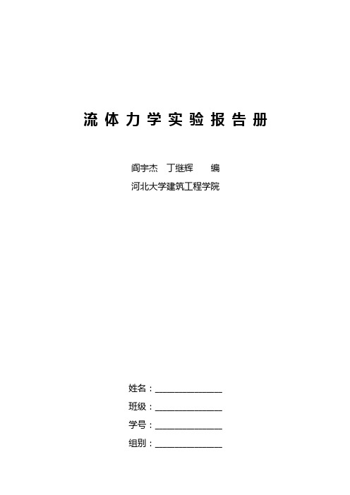 流体力学实验报告册