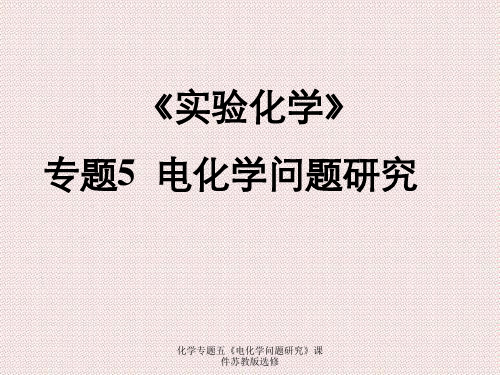 化学专题五《电化学问题研究》课件苏教版选修