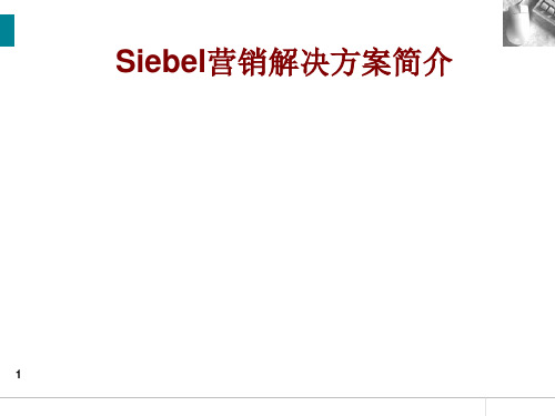 SIEBEL营销解决方案简介客户关系管理[精品文档