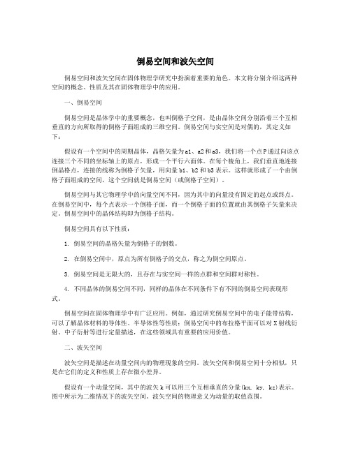倒易空间和波矢空间