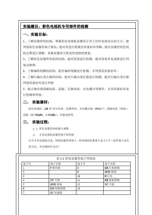 -彩色电视机专用部件的检测