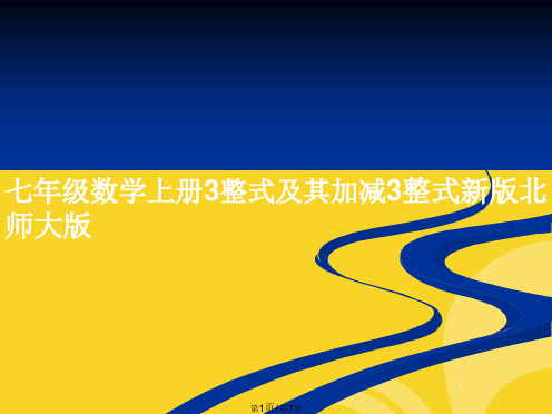 七年级数学上册整式及其加减整式新版北师大版(共7张PPT)