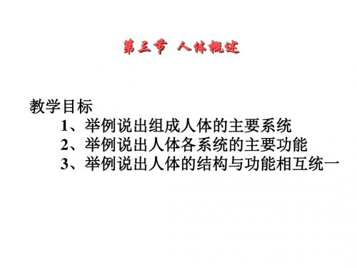 生物：苏教版七年级下8.3《人体概述》课件