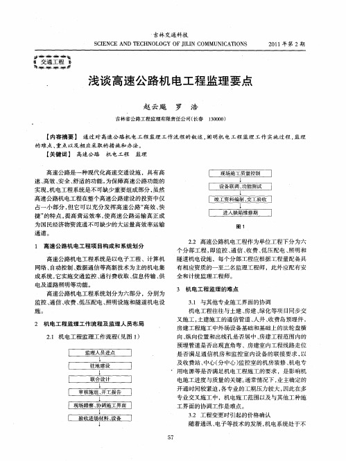 浅谈高速公路机电工程监理要点
