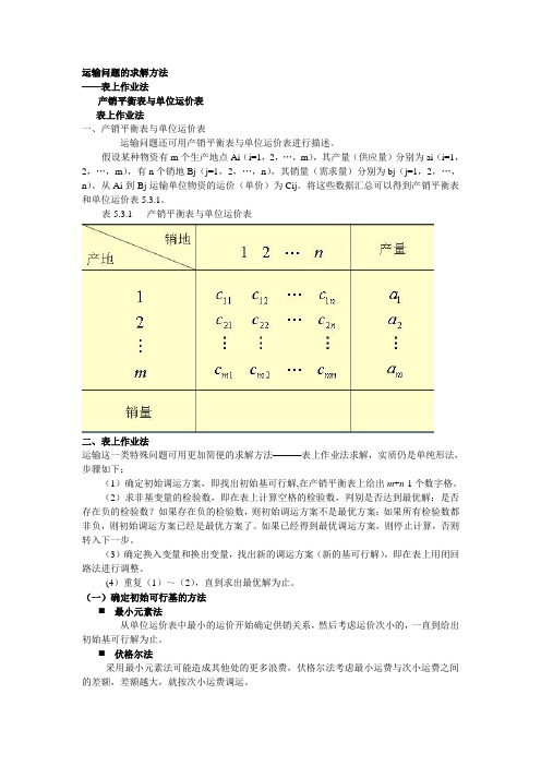 表上作业法