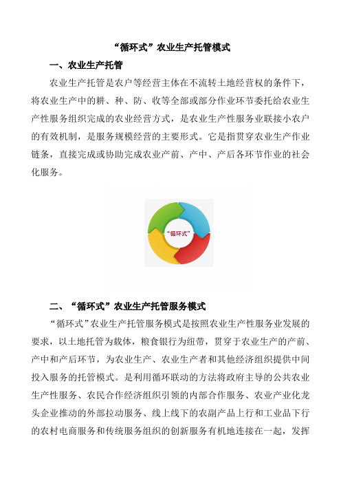 “循环式”农业生产托管服务模式