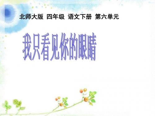 年北师大版语文第八册《我只看见你的眼睛》ppt课件
