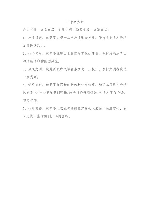 二十字方针