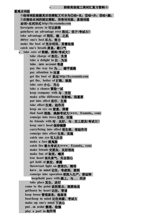 职称英语理工类词汇复习资料