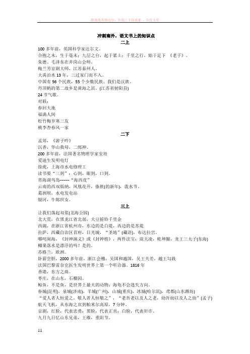 苏教版小学语文1-6年级知识点-小升初