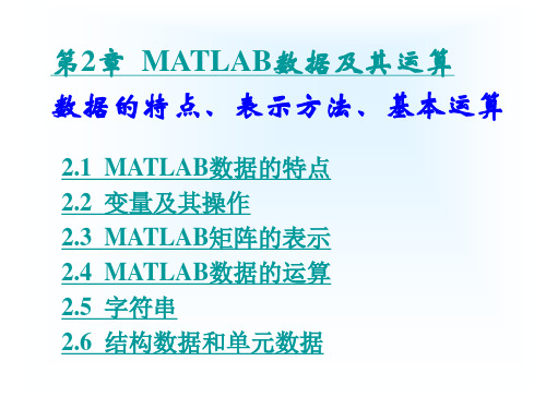 第2章  MATLAB数据及其运算