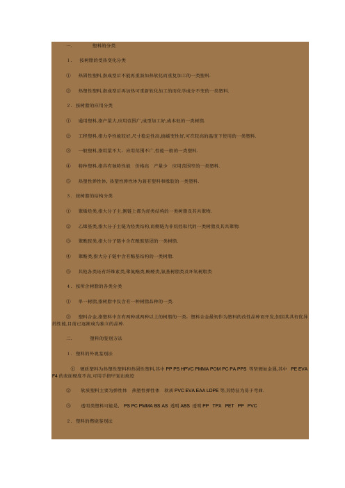 辨别塑胶材料方法