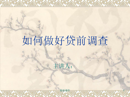 贷前调查课件最新版本