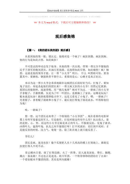 【2018-2019】观后感集锦-精选word文档 (5页)