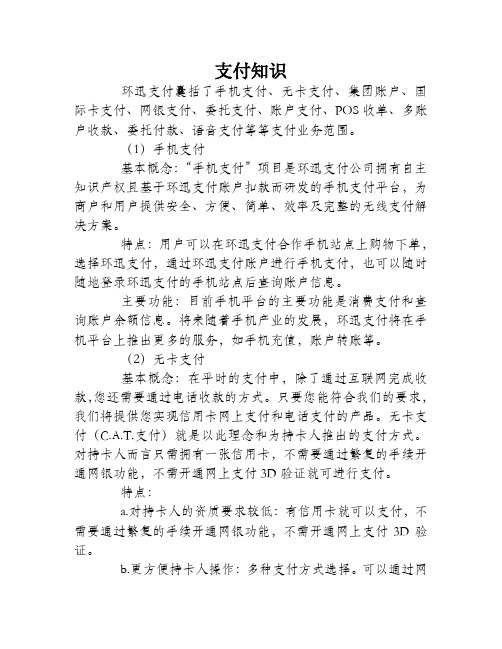 环迅支付公司的业务范围、业务特点和功能