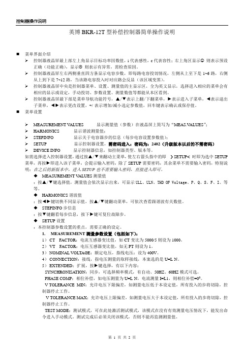 英博BKR简单操作说明