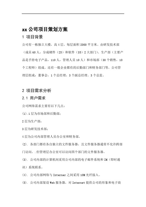 中小型公司网络项目策划方案.doc