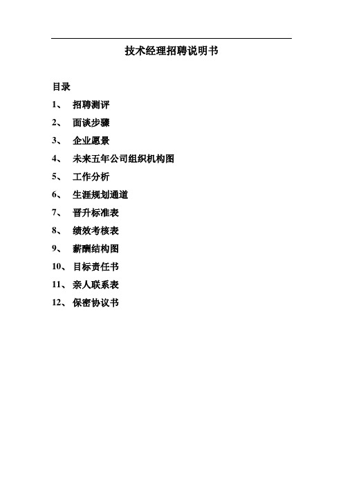 技术经理招聘说明书(模板)51858