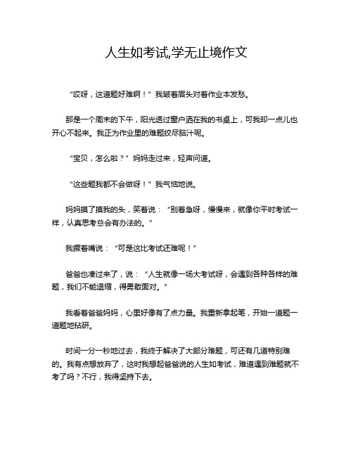 人生如考试,学无止境作文