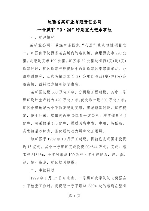 陕西省“3·24”特大透水事故精品文档11页