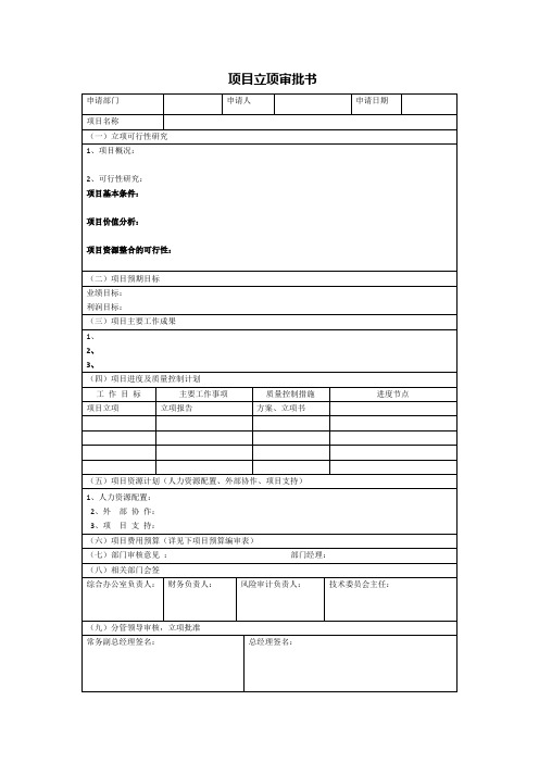 项目立项审批书