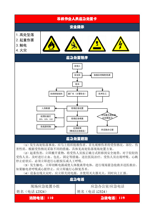 吊装作业人员应急处置卡
