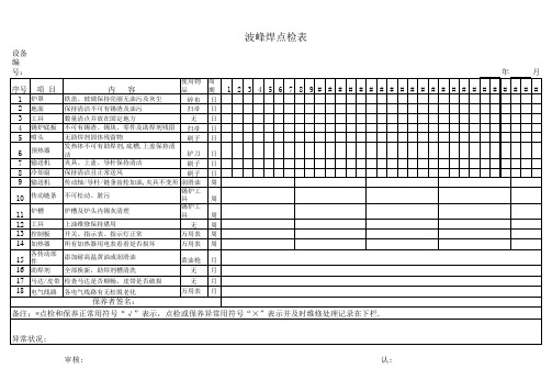 波峰焊点检表