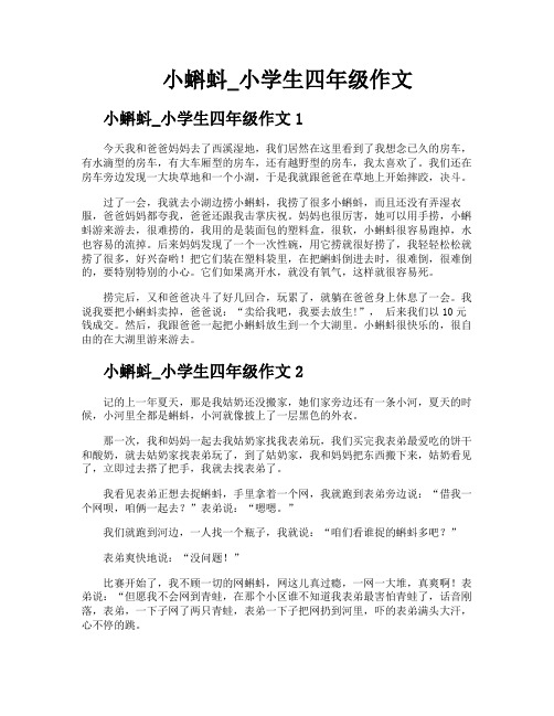 小蝌蚪小学生四年级作文