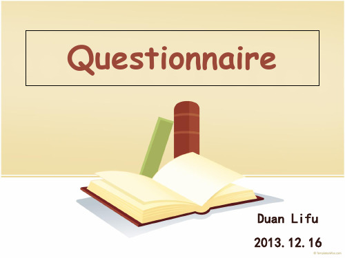 问卷法 Questionnaire ppt课件