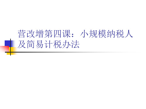 小规模纳税人及简易计税办法讲述