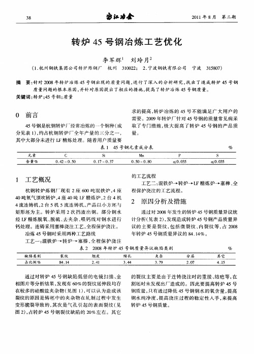 转炉45号钢冶炼工艺优化