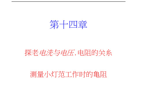 初中物理欧姆定律实验