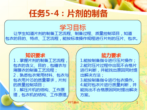 片剂的制备  ppt课件