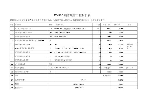 DN钢管顶管工程报价.docx