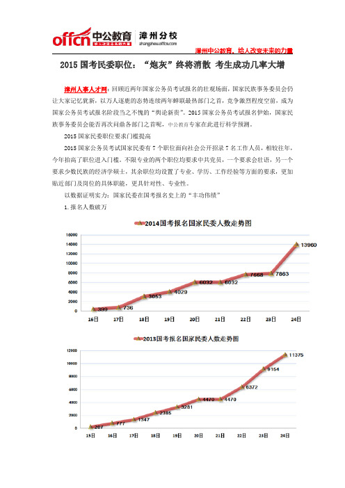 2015国考民委职位：“炮灰”终将消散 考生成功几率大增